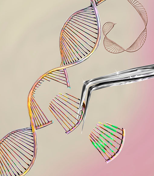 CRISPR gene editing, conceptual computer illustration