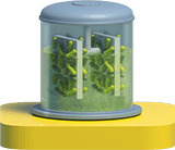 Container filled with microbes