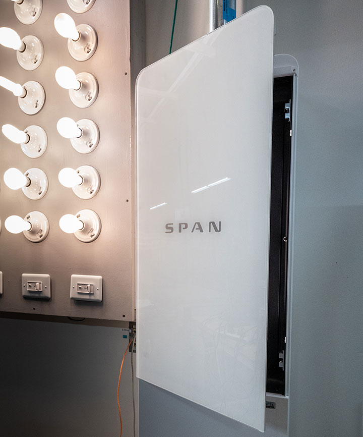 Smart breaker panel in laboratory setting.