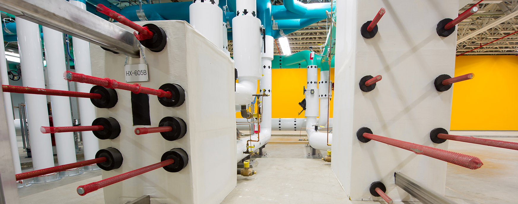 Photo of heat exchangers in data center integrated control room