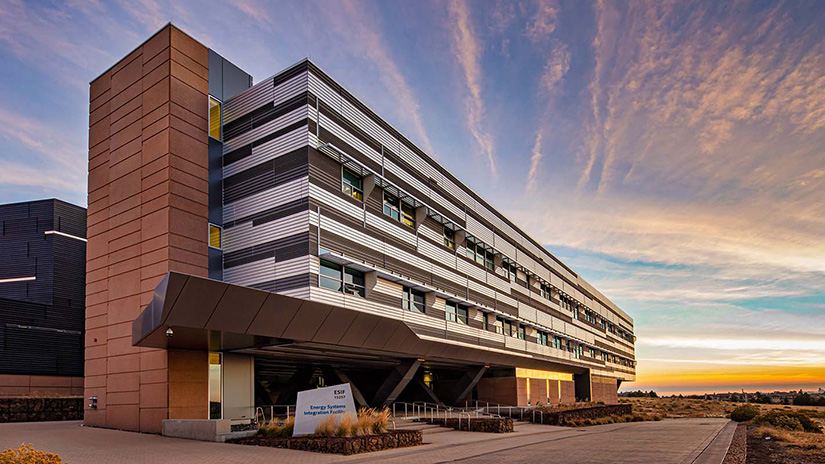 Outside of ESIF building during sunset