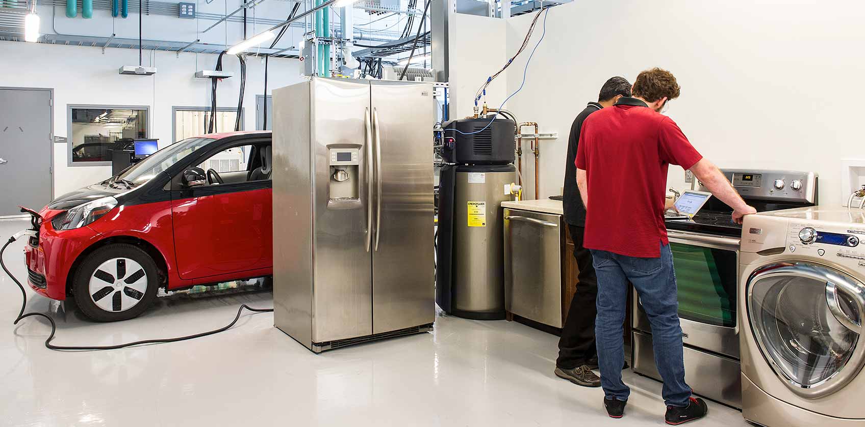 Photo of engineers working in the Systems Performance Laboratory.