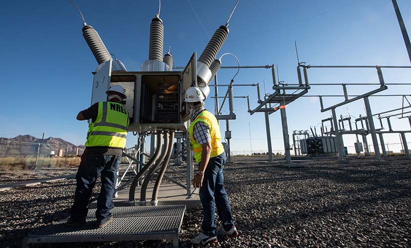 NREL staff work on a substation upgrade.