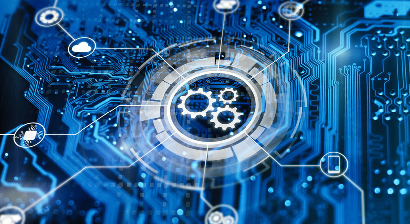 Gears on virtual screen.