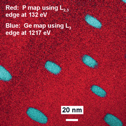 Microphoto taken with transmission electron microscope in energy-filtered imaging mode...