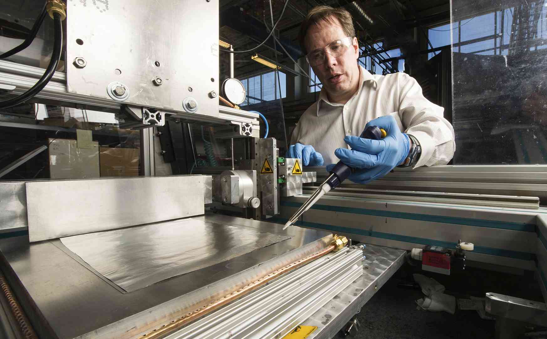 Matthew Keyser working in the Process Development and Integration Laboratory