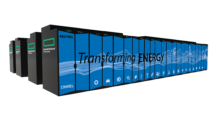 Rendering of the Kestrel supercomputer.