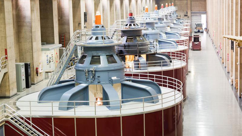 Hydropower generators at a hydropower plant