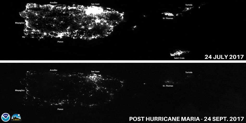 Puerto Rico at night.