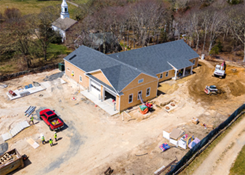 An emergency service building in Chilmark, Mass.