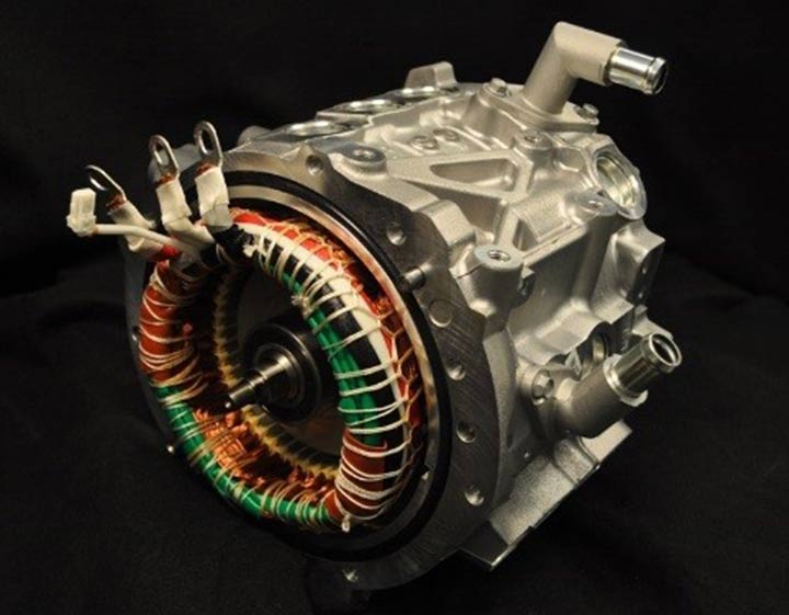 Close up view of an engine motor