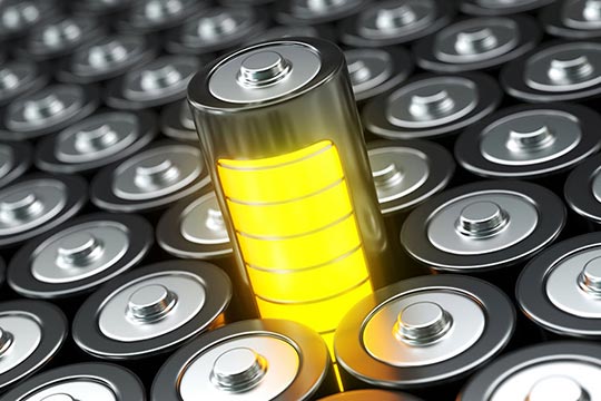 A collection of batteries.