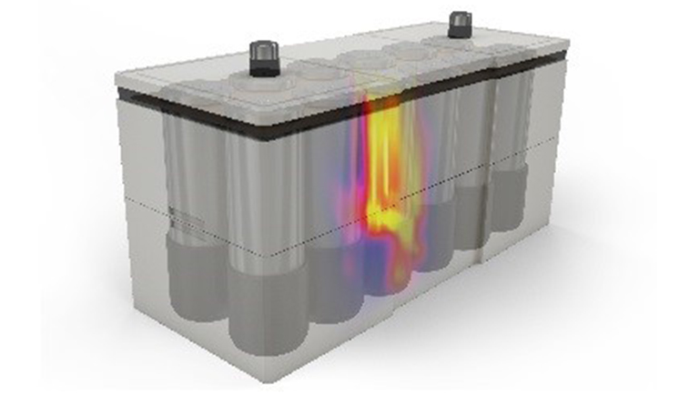 Image of the patented Battery Internal Short Circuit device