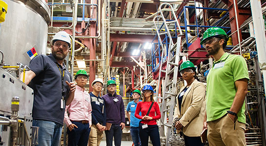 A group touring a lab